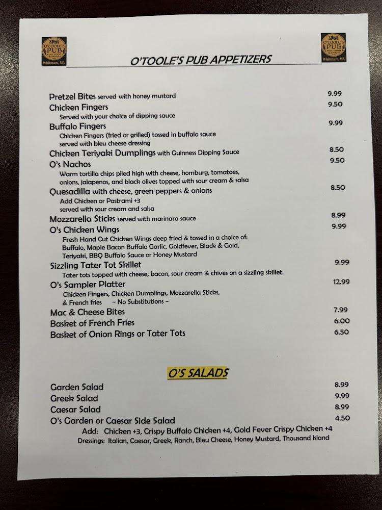 O'Toole's Pub Menu image 3